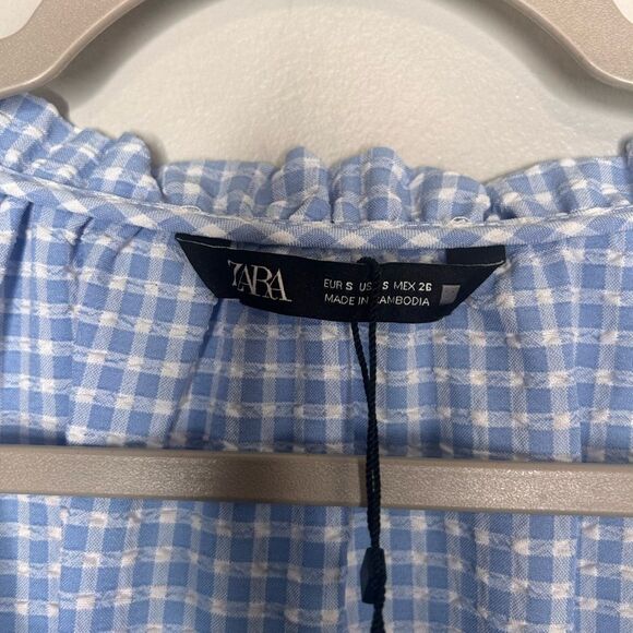Zara Gingham Crop Top NWOT - Picture 5 of 6